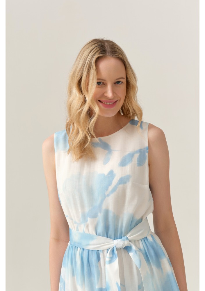 Biało-błękitna sukienka FERIA FER098